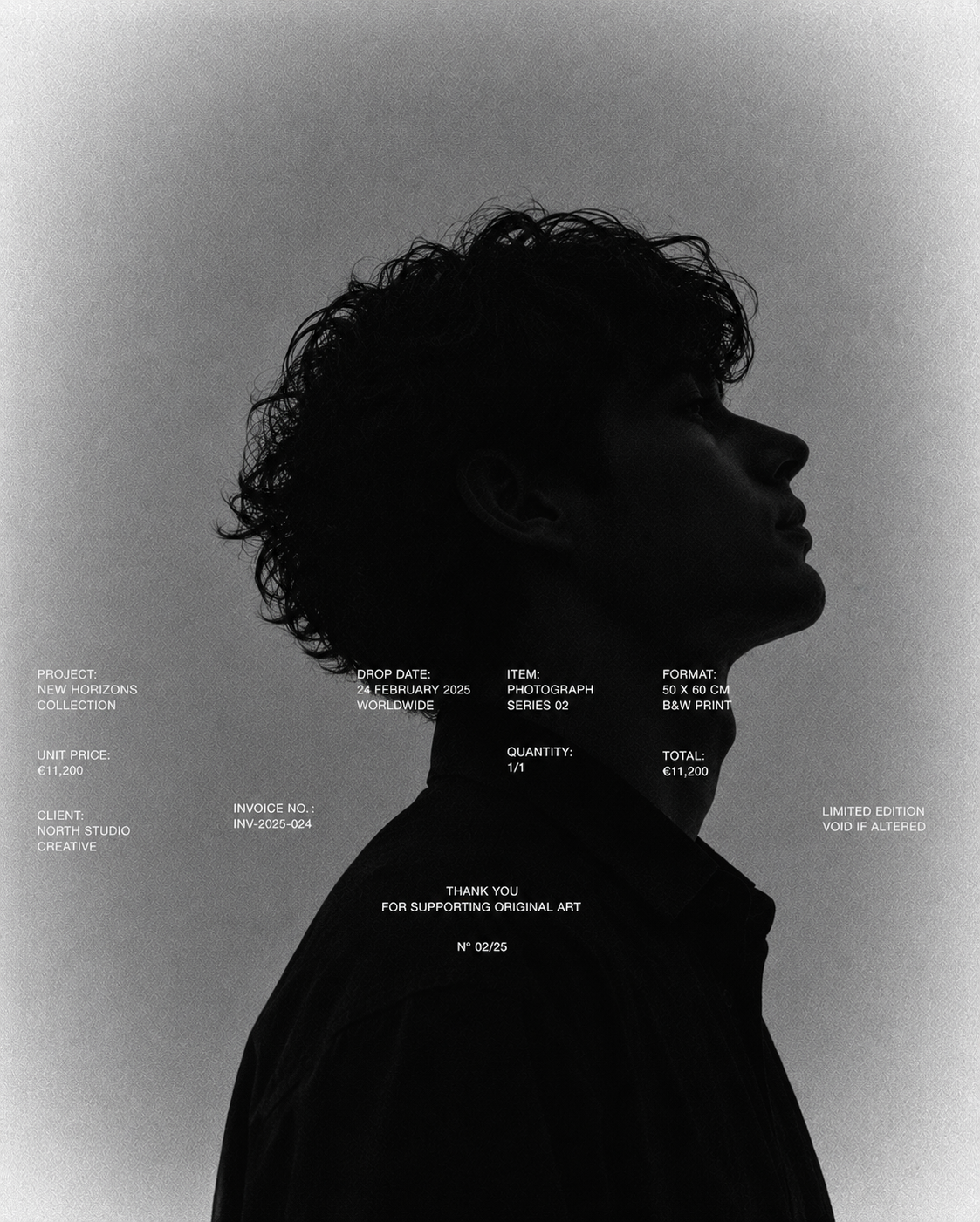 Minimalist silhouette with editorial layout