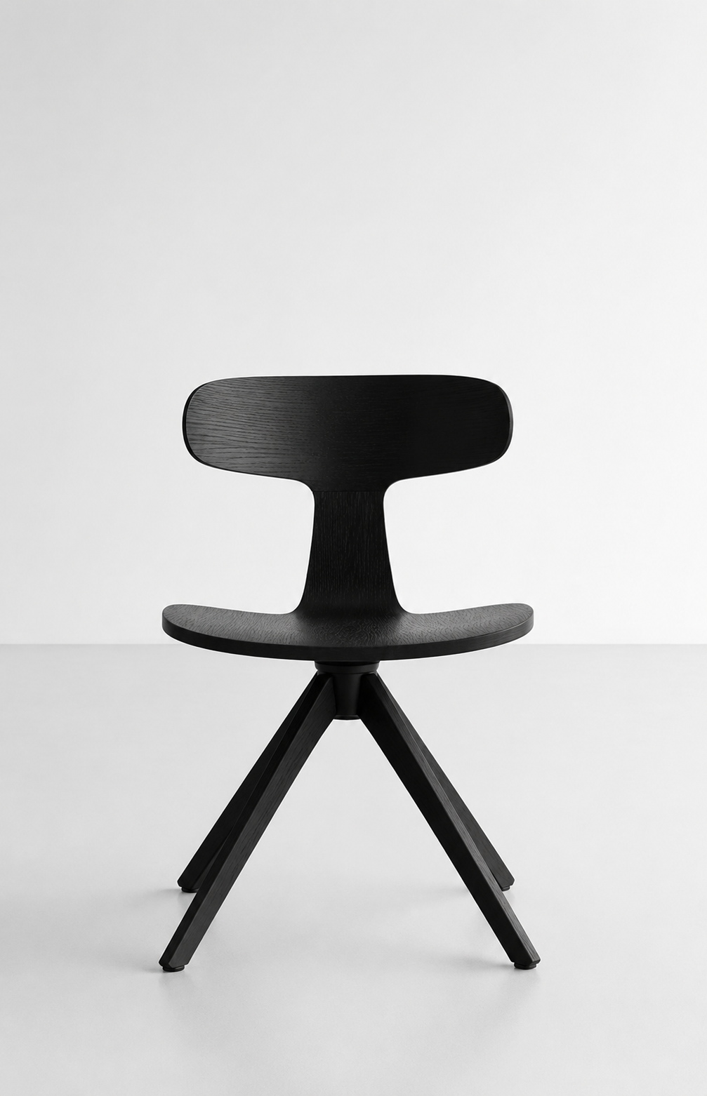 Minimalist black chair design shot