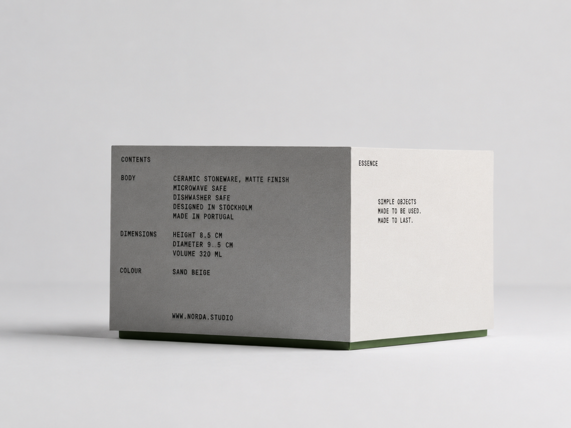 Minimalist product packaging with clean design