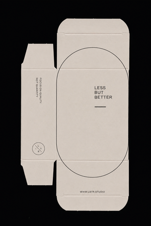 Minimalist packaging dieline on black