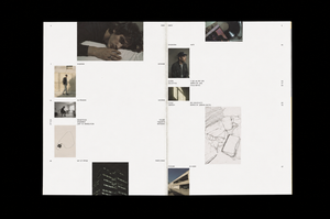 Minimalist editorial book spread