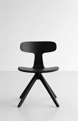 Minimalist black chair design shot